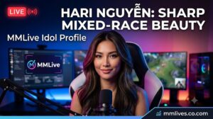 Nữ streamer Hari Nguyễn (ID 885542) khoe nhan sắc lai tây cuốn hút trên sóng livestream ứng dụng giải trí MMLive.