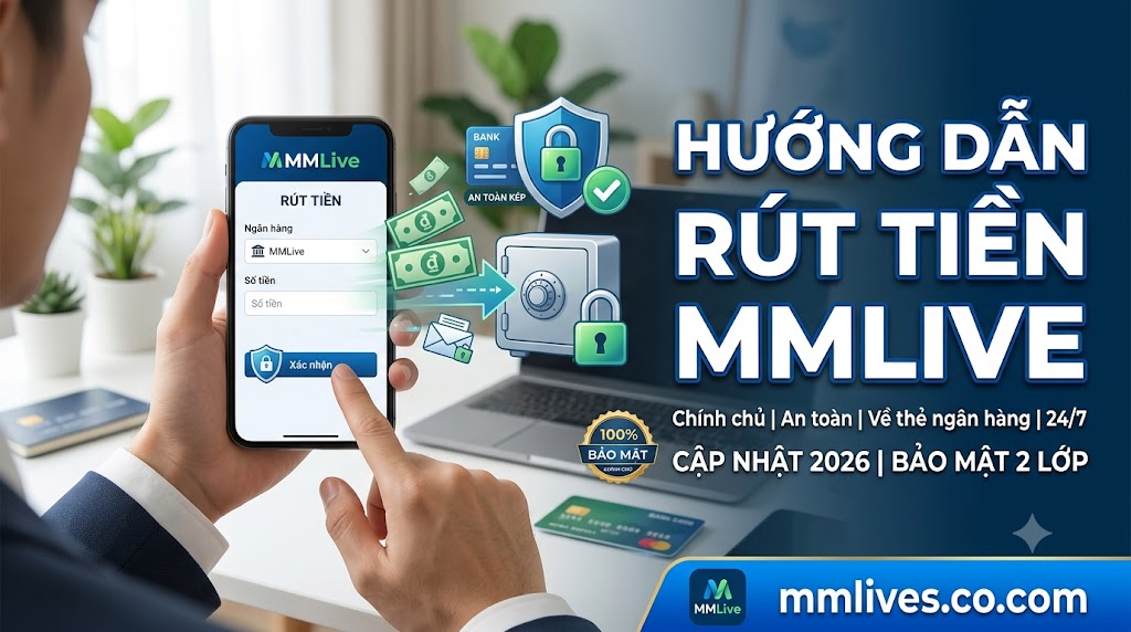 Hướng dẫn chi tiết cách rút tiền từ MMLive về tài khoản ngân hàng an toàn, bảo mật 2 lớp cập nhật năm 2026.