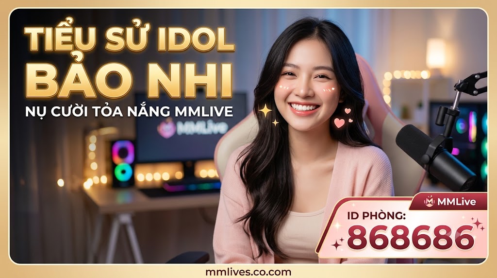 Ảnh thumbnail bài viết TIỂU SỬ IDOL BẢO NHI - NỤ CƯỜI TỎA NẮNG MMLIVE, ID PHÒNG: 868686. Hình ảnh Idol Bảo Nhi cười rạng rỡ trong phòng livestream MMLive, domain artsmentoring.co.